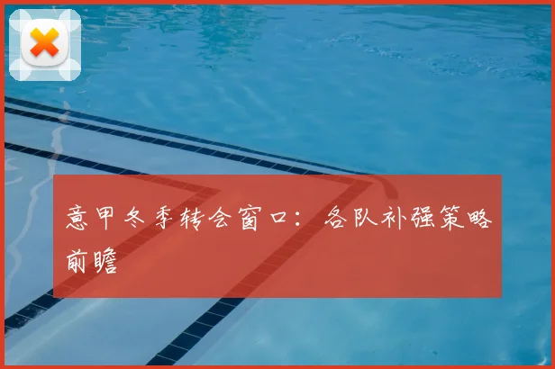 意甲冬季转会窗口：各队补强策略前瞻